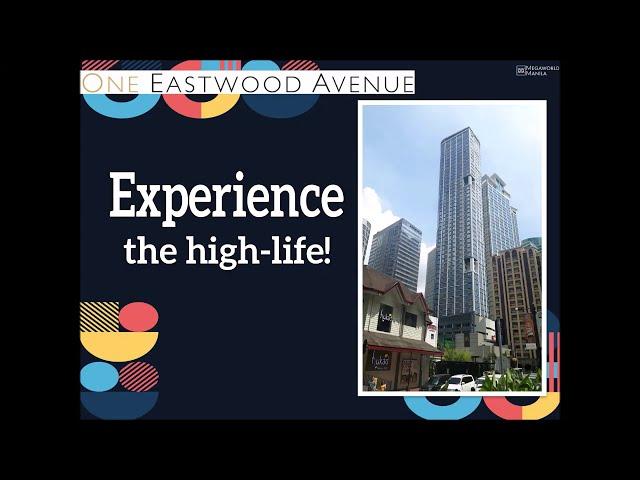 Condo in Eastwood City One Eastwood Avenue by Megaworld Manila