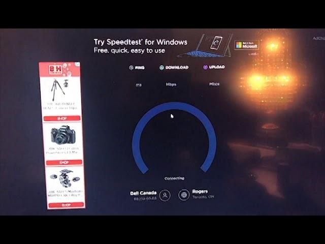 Bell Canada Gigabit Fibe Speed Test