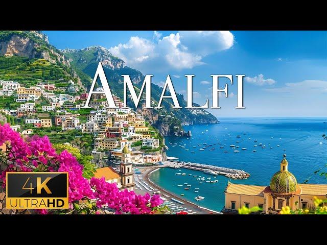 FLYING OVER AMALFI (4K Video UHD) - Calming Piano Music With Beautiful Nature Film For Your Day