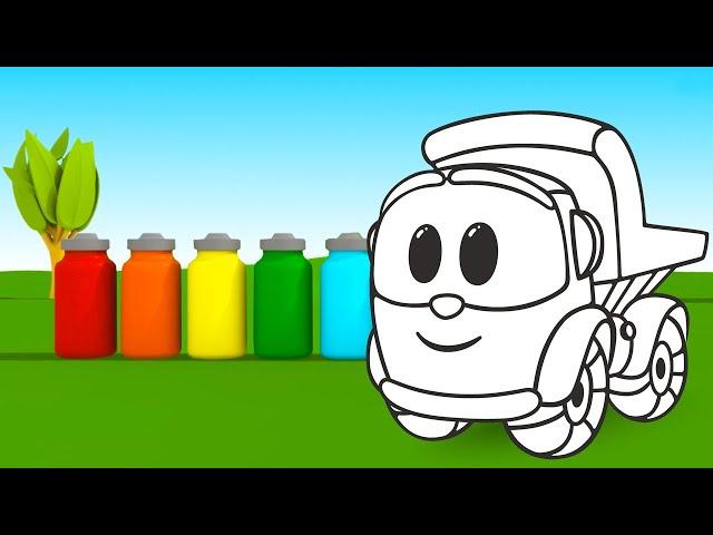 Learn colors with Leo the truck full episodes! Car cartoons for kids. A fire truck & a tow truck.