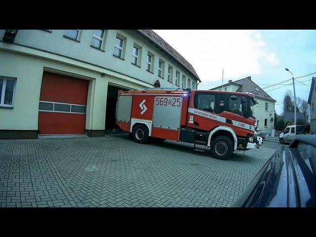 Dojazd do remizy oraz wyjazd alarmowo 569 25 SCANIA OSP Pietrowice Wielkie