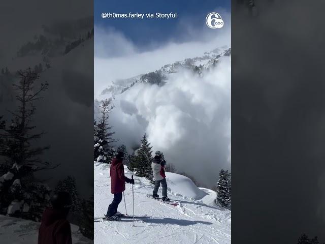 AVALANCHE TUMBLES TOWARD SKIERS IN UTAH