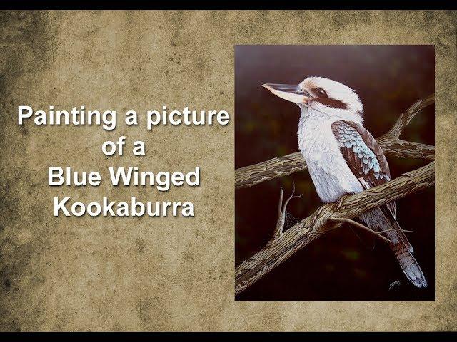 Painting a picture of a Blue Winged Kookaburra