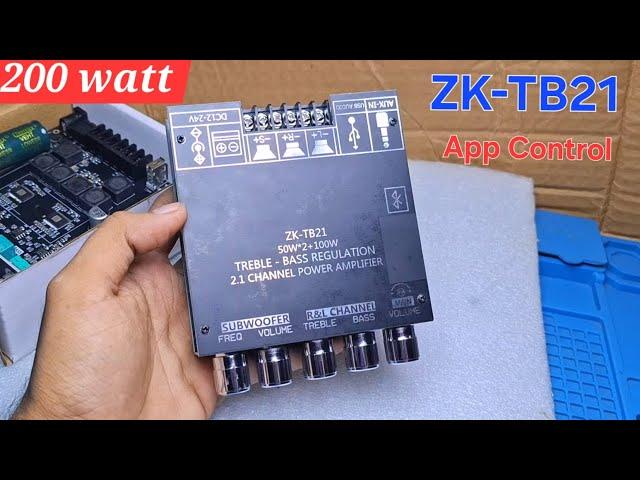 ZK-TB21 V4 App Control 2.1 Powerfull Amplifier | Bluetooth + app control & USB and Aux