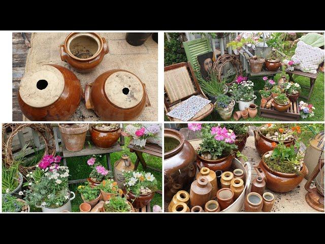 옹기 항아리에 잘 어울리는 야생화 키우기 컨테이너 가든 꾸미는방법 gardening container garden