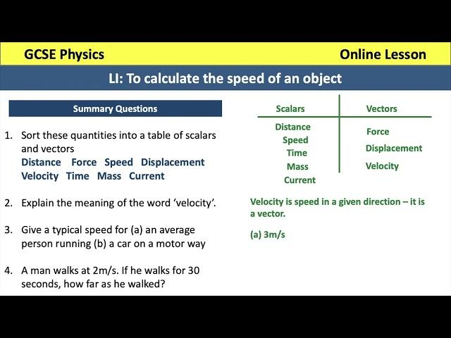 Speed GCSE 9 1 Walkthrough Lesson