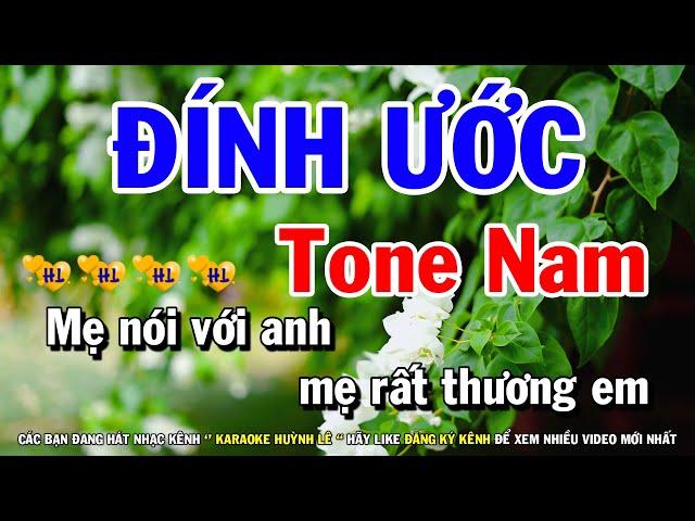 ĐÍNH ƯỚC Karaoke Nhạc Sống Tone Nam | Karaoke Huỳnh Lê