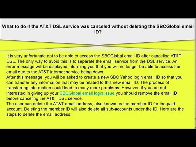 How do I delete my SBCGlobal email account video