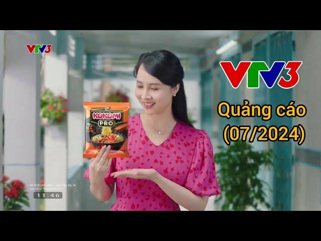 Quảng cáo trên kênh VTV3 tháng 7 năm 2024 (bản đồng hồ cũ)