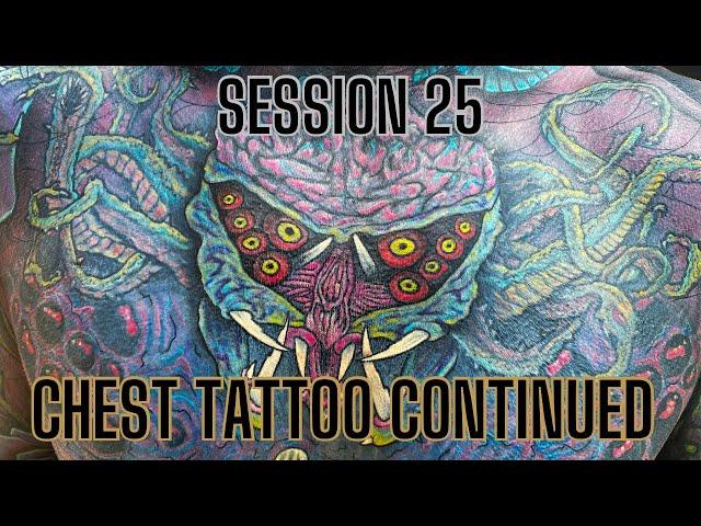 Session #25 color on black chest piece #ink #tattoo #tattoos