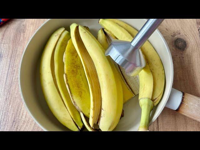  Never throw banana peels into the trash can. Blend in food processor.