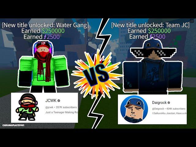 JCWK VS Daigrock (Exclusive Custom Youtuber Title 1V1) (Blox Fruits Update 20)