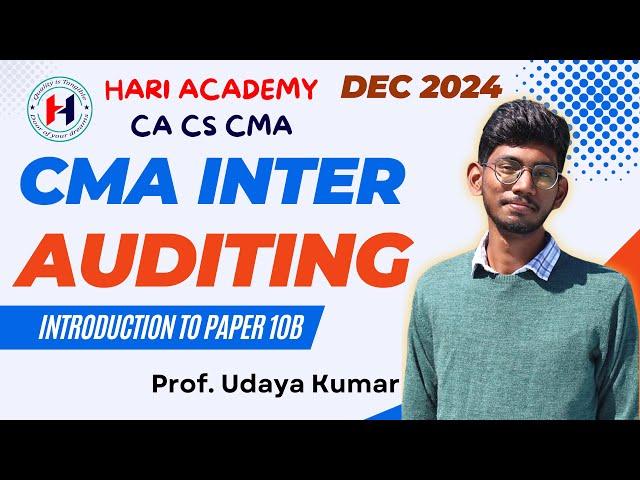 CMA Inter || Paper 10B Introduction to Auditing || in Tamil