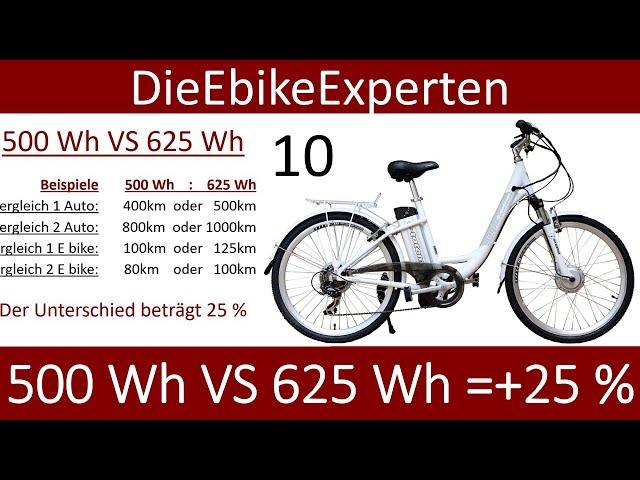 E bike Akku 500 Wh VS 625 Wh lohnt sich das? Reichweitenrechner