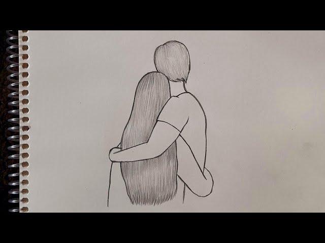 dessin très facile d'un beau couple 