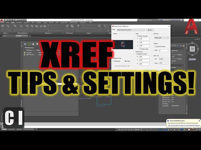 AutoCAD XREF Tips & Settings: Overlay vs Attach + More! - External References | 2 Minute Tuesday