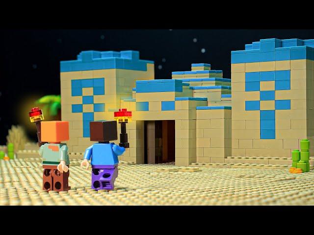 Journey to the Diamond Desert Temple in Minecraft! (Lego Minecraft Animation) | BRICKMINE