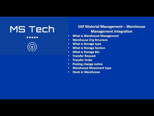 Class 41 - SAP MM - WM Integration