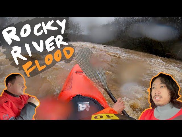 Whitewater Kayaking a Flooded Creek - Rocky River (Cape Fear Tributary)