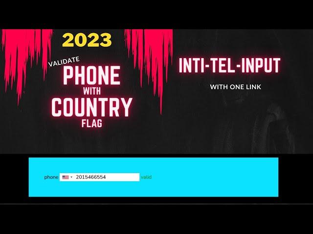 International Telephone Number With Country Flags validation in HTML | Telephone input with coding