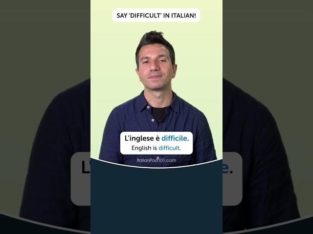 Difficult: in Italian  #shorts #Italian