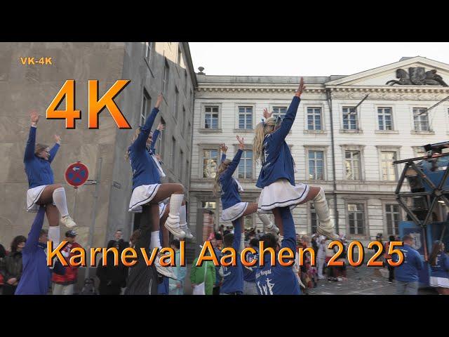 Karneval 2025 in Aachen. Rosenmontagszug - Öcher Karnevalszug in Video 4k Ultra HD