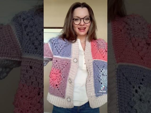 Popcorn stitch Cardigan!#crochet #crochetlove #handmade #handmadewithlove #craft #support