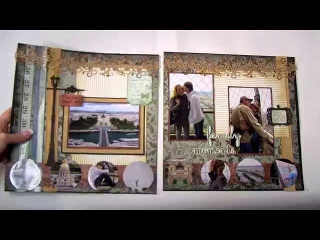 Power Scrapbooking Layouts Video 4: Interactive Paris and Italy 12x24 scrapbook Pages