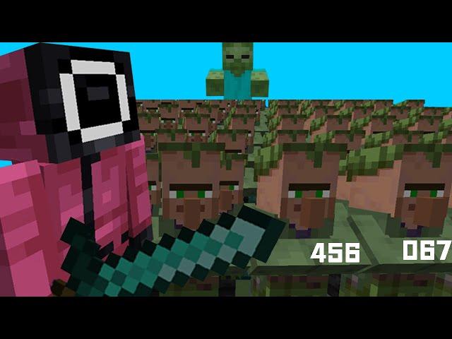 Squid Game with 456 Villagers! HARDCORE MINECRAFT