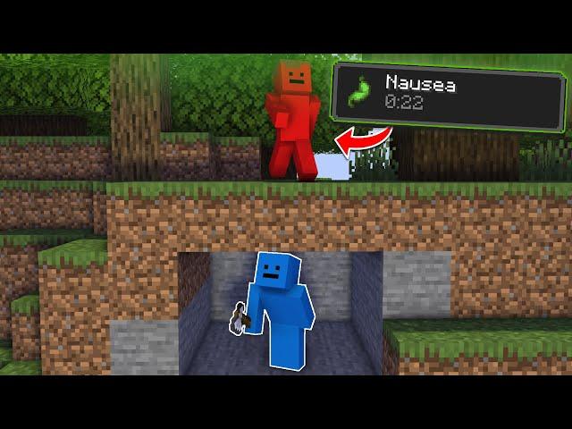 Minecraft Manhunt, But When I Crouch The Hunters Get Nausea...