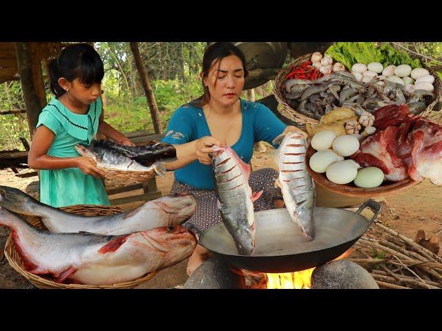 Cooking fish crispy with special recipe- Fry shrimp with egg so tasty-Pork braised spicy for dinner