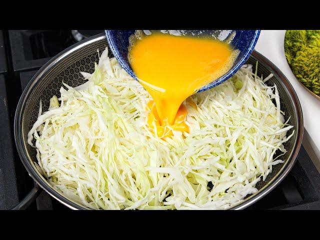 Cabbage with eggs tastes better than meat! Healthy, quick, easy and very tasty recipe!