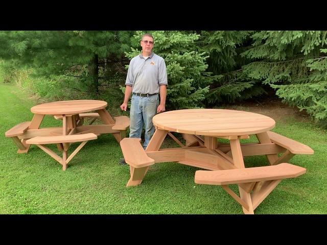 Round Picnic Table with Easy Seating