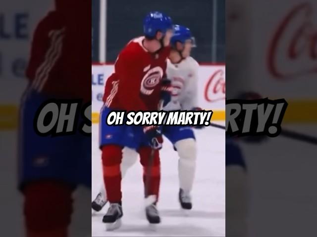 When Kirby Dach Almost Took Out Head Coach Marty! #shorts #reels #nhl #hockey #montrealcanadiens