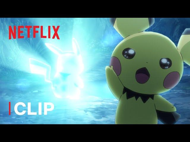 Pichu Evolves Into Pikachu  Pokémon Journeys: The Series | Netflix After School