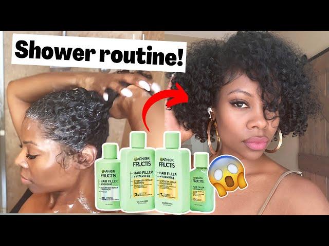 MY REALISTIC WASH DAY ROUTINE  with Garnier Fructis Hair Filler