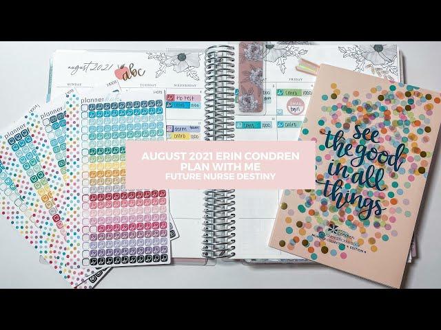 AUGUST 2021 ERIN CONDREN PLAN WITH ME | Future Nurse Destiny