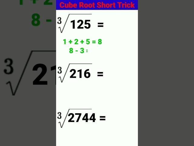 Cube Root Short Trick