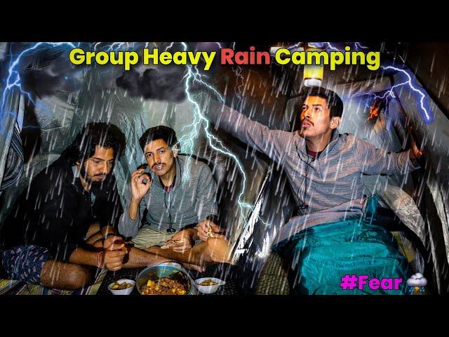 Heavy Rain Group Camping In Forest | Camping In Rain Thunderstorm | Unknown Dreamer