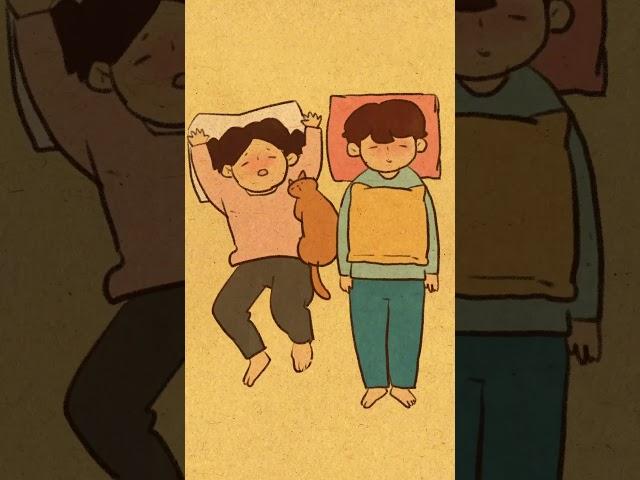 Her sleeping habit.  #puuung #animation #couplelife