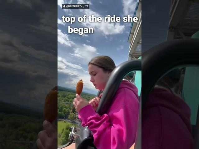 Girl Takes Corndog On Amusement Ride! 