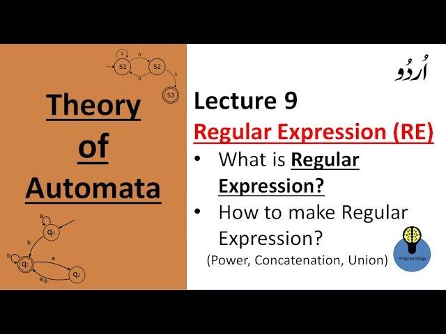 Lecture 9: regular expression in automata ,how to make RE, examples, power, concatenation, Union