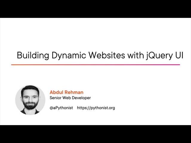 jQuery UI Skills: Building Dynamic Websites Using jQuery UI Course Preview