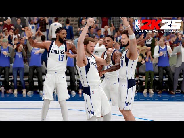 NBA 2K25 | Luka Doncic EPIC Game winner at the buzzer!! | Mavs vs Rockets final moments of the game