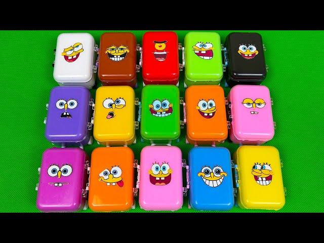 Spongebob Squarepants - Looking SLIME With Mini Suitcase Coloring Mix! Most Satisfying Slime GARY