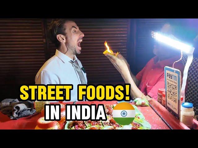Eating Fire!!  Fire Paan and Street Foods at New Delhi! 