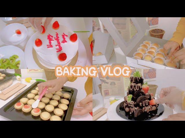 baking vlog | packing customer order | cake, cheesetart, japanese creampuff, brownies 