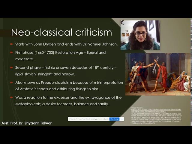 Neo Classical Criticism Lec 1