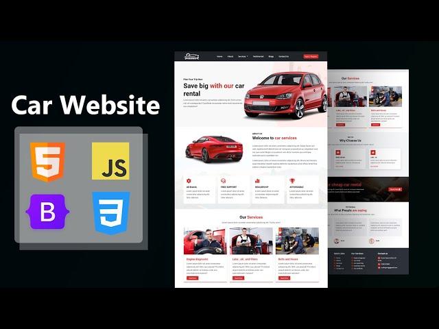 "Build a Responsive Car Website from Scratch | HTML CSS JavaScript Tutorial"