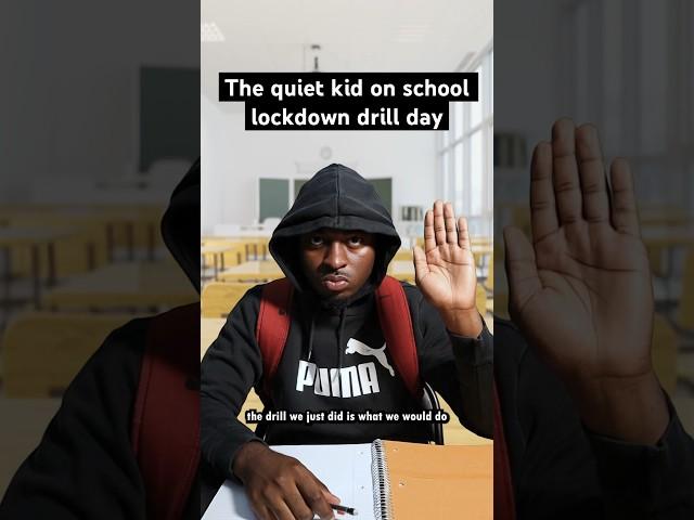 The quiet kid on lockdown drill day #skits #quietkid #comedy